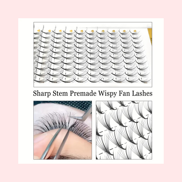 Wispy premade fans in D curl - best for hybrid wispy look