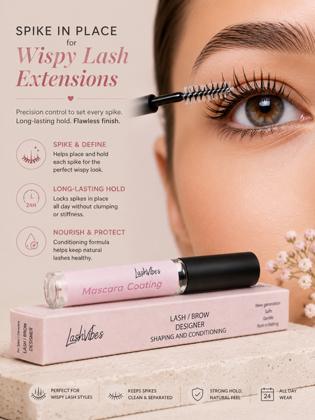 Mascara coating for wispy lash extensions