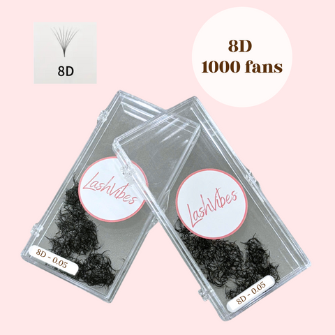 Loose Premade 8D Volume fans - 600 fans per box